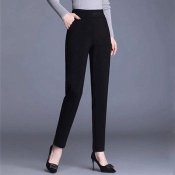 哈伦裤女2024新款o春秋小脚高腰九分弹力显瘦秋冬加绒加厚妈妈长