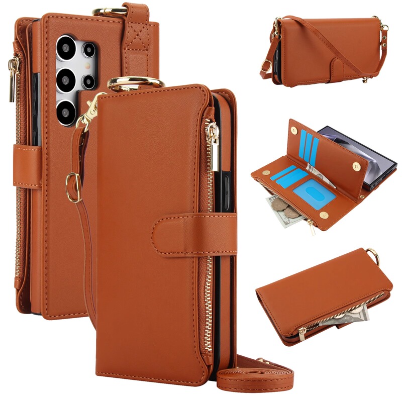 Zipper Card Holder Samsung Galaxy S25 Flip Phone Case S24Ultra High-End Leather Case S23Fe Coin Purse S23Ultra Protective Case S22Plus Crossbody Lanyard for Women Zipper Card Holder Samsung Galaxy S25 Flip Phone Case S24Ultra High-End Leather Case S23Fe Coin Purse S23Ultra Protective Case S22Plus Crossbody Lanyard for Women
