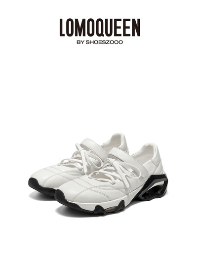 lomoqueen设计师款玛丽珍鞋2025秋季新款真皮厚底增高浅口单鞋女