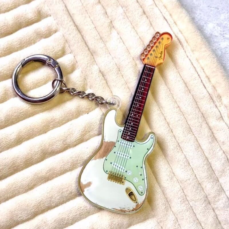 Guitar Musical Instrument Creative Bag Pendant Keychain Acrylic Gift Key Ring Backpack Best Friend Gift Violin