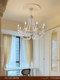 Feiduo Light French-Style Chandelier, Crystal Lamp, Romantic Bauhaus Dining Room Bedroom High-End Pearl Chandelier, Candle Chandelier