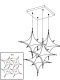 Designer Geometric Combination Star Chandelier Design for Dining Room, Staircase, Bedroom, Living Room, Ambiance-Enhancing Decorative Lighting Fixtures