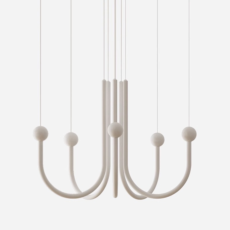 Designer Musical Note Lamp, Retro Modern Minimalist Art, Creative and Unique Cream Style Model Room Living Room Dining Room Chandelier