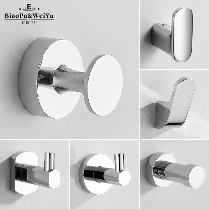 Biaopa All-Copper Coat Hook for Bathroom, Hotel, Chrome-Plated, Single Hook, Wall-Mounted, Behind-Door Coat and Hat Hook, Bathroom Towel Hook Biaopa All-Copper Coat Hook for Bathroom, Hotel, Chrome-Plated, Single Hook, Wall-Mounted, Behind-Door Coat and Hat Hook, Bathroom Towel Hook
