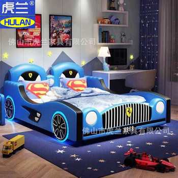 Children's bed car bed children's car lathe sports car bed racing bed boy single bed 1.2m 1.35m soft bed