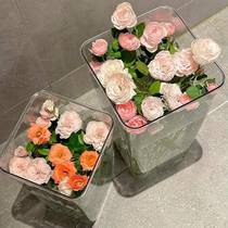 Acrylic wake-up flower bucket deep water flower growing bucket flower shop special household flower arrangement bucket transparent wake-up flower bucket vase