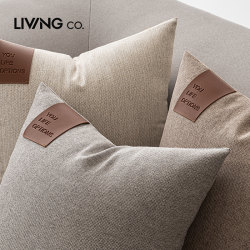 Japanese Muji Cotton and Linen Throw Pillow Sofa Living Room Light Luxury Nordic Cushion Bedroom Bed Backrest Pad Simple Solid Color