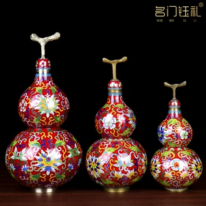 [景泰蓝铜葫芦掐丝中国风书房家居客厅装饰摆件出国会议结婚礼品]