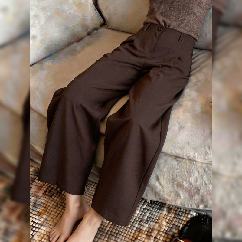 Nine-Point Wide-Leg Pants for Women, Autumn 2026 New Style, Drapey Scimitar Pants, Slimming and Concealing, Straight-Leg Pants, Petite Casual Pants