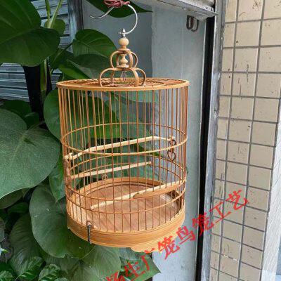 厂家广笼竹笼广式绣眼平顶老竹鸟笼金青小鸟笼清远笼白燕竹制小黑-Taobao