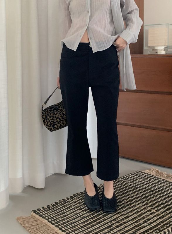 Te Early Autumn New Style Capri Pants Versatile Women's Cropped Flared Pants Casual Slim-Fit Mid-Length Pants 4916