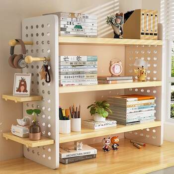 Desktop storage shelf desk storage shelf household multi-layer book display shelf office desk hole board placement shelf