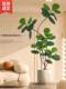 Artificial Plant Ficus Lyrata Floor-Standing Potted Plant, Large Indoor Faux Green Plant Decoration, Living Room Light Luxury Decorative Flower Artificial Tree