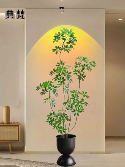 Artificial Duckbill Plant Greenery Large Floor-Standing Potted Plant for Living Room High-End Luxury Faux Plant Decoration Next to Sofa