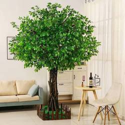 Large Fake Tree Artificial Banyan Tree Artificial Big Tree Interior Decoration Living Room Hall Wedding Decoration Green Plant Floor