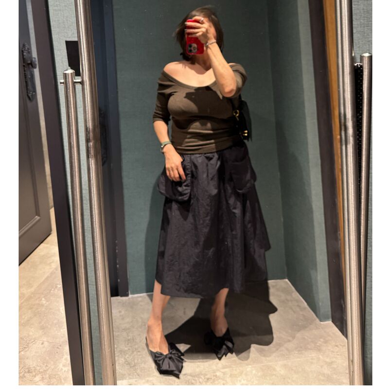 Cocolinda | Black Large Flap Pocket Pants Skirt Q2799 Cocolinda | Black Large Flap Pocket Pants Skirt Q2799