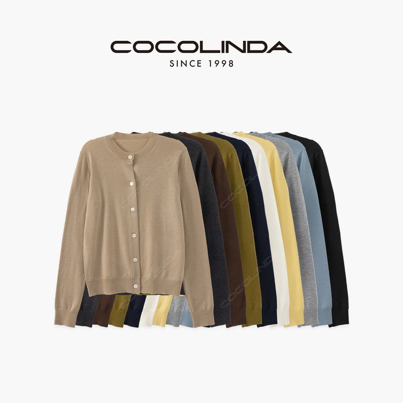 Cocolinda Aw26 |   The King's Gift: Small Collar Six-Button 14-Needle Ten-Color Cardigan S5801