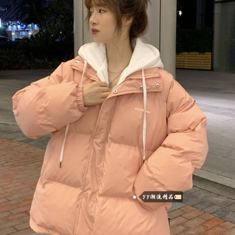 Metersbonwe 偽ツーピースダウンコットンコート女性のための 2024 秋と冬の新しい韓国スタイルのルーズでスリムなフード付きコットンコート女性のための
