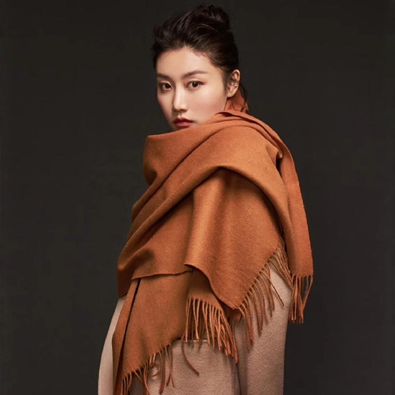 Inner Mongolia High-End 100% Pure Wool Scarf, Thick and Stylish Large Shawl, Cashmere Warm Neck Scarf, Outerwear Shawl for Winter Inner Mongolia High-End 100% Pure Wool Scarf, Thick and Stylish Large Shawl, Cashmere Warm Neck Scarf, Outerwear Shawl for Winter