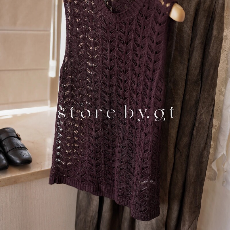 Linen Knit Hollow-Out Crochet Long Semi-Sheer Vest 2026 Spring/Summer New Style Lazy Style Sleeveless Top Linen Knit Hollow-Out Crochet Long Semi-Sheer Vest 2026 Spring/Summer New Style Lazy Style Sleeveless Top