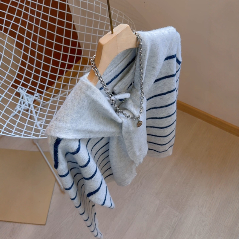 Trendy Color-Block Striped Versatile Loose-Fit Age-Reducing High-End Cardigan, New Autumn 2026 Style Trendy Color-Block Striped Versatile Loose-Fit Age-Reducing High-End Cardigan, New Autumn 2026 Style