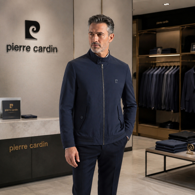 Pierre Cardin Pure Cotton Jacket Men's Autumn 2026 New Casual Jacket French Brand Men's Stand-Up Collar Jacket Pierre Cardin Pure Cotton Jacket Men's Autumn 2026 New Casual Jacket French Brand Men's Stand-Up Collar Jacket