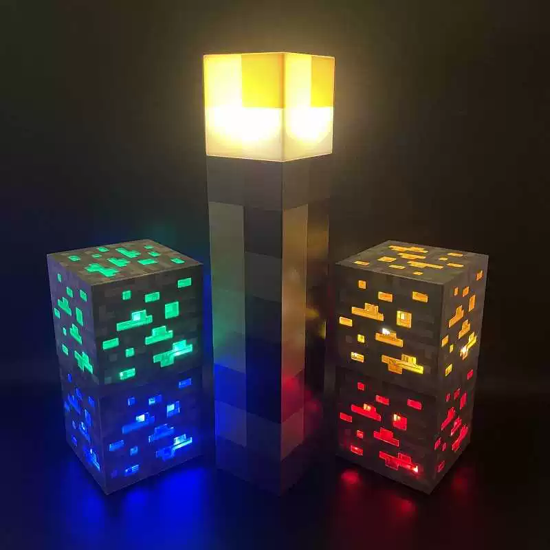 Ночник-факел My World в стиле игры, декоративный LED-факел, многоцветный и в виде брелока