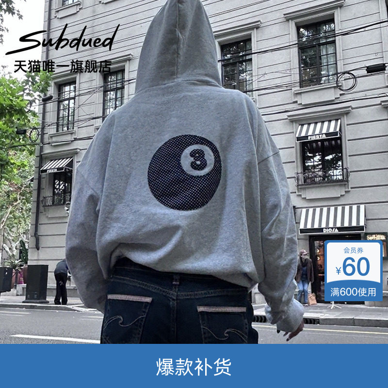 Subdued Sweatshirt Summer Women's Digital Billiards Patch Loose Long-Sleeved Hoodie