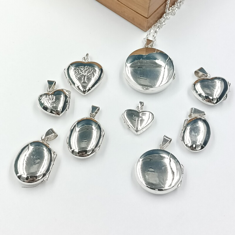 Thai Chiang Mai Handmade Silver 925 Bright Silver Combination Double-Open Compact Mini Photo Box Pendant Can Hold Photos