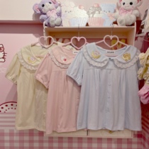 Spot Original-Soft MengMeng-Basic Candy Color Children's Fun Embroidered Soft Sister Shirt Cute Baby Neck Jacket