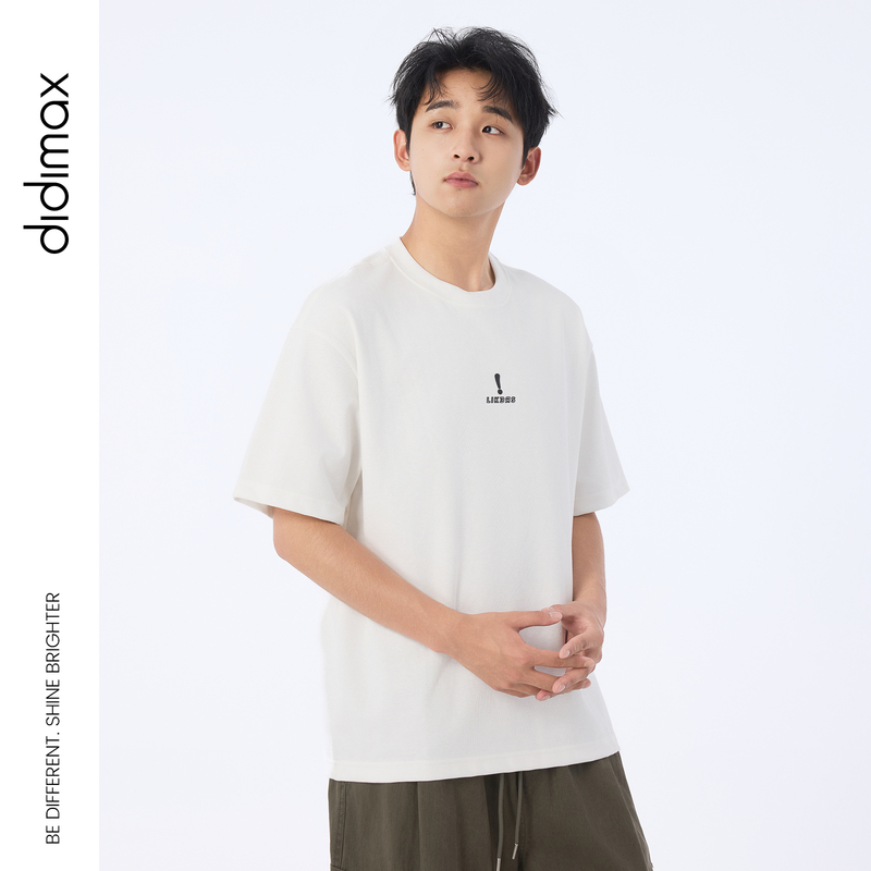 Didimax New Autumn Style Casual Letter-Print Short-Sleeve T-Shirt, Skin-Friendly and Breathable Round Neck T-Shirt Q09977