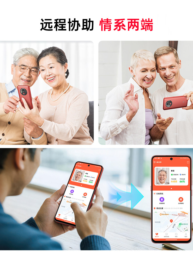 Duokin Qin L1 Senior Phone, Smart Phone with Full Network Connectivity, Large Font, Loud Sound, Large Capacity, Specially Designed for Illiterate and Elderly People, Large Icons, One-Touch Video Call, Automatic Positioning and Answering