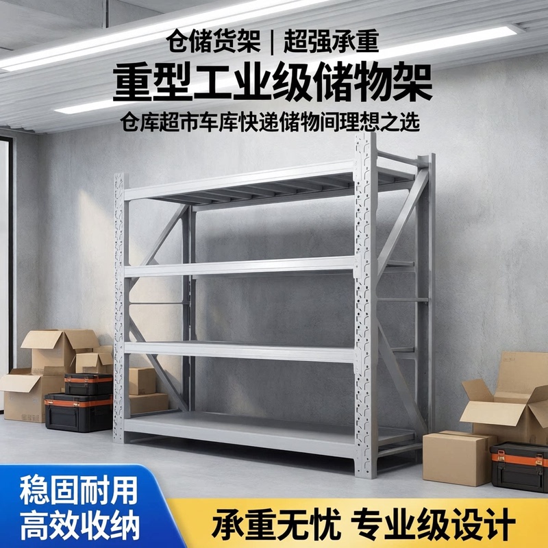 Thickened Storage Shelves, Multi-Layer Floor-Standing Heavy-Duty Warehouse Cargo Racks, Display Racks, Storage Iron Shelves
