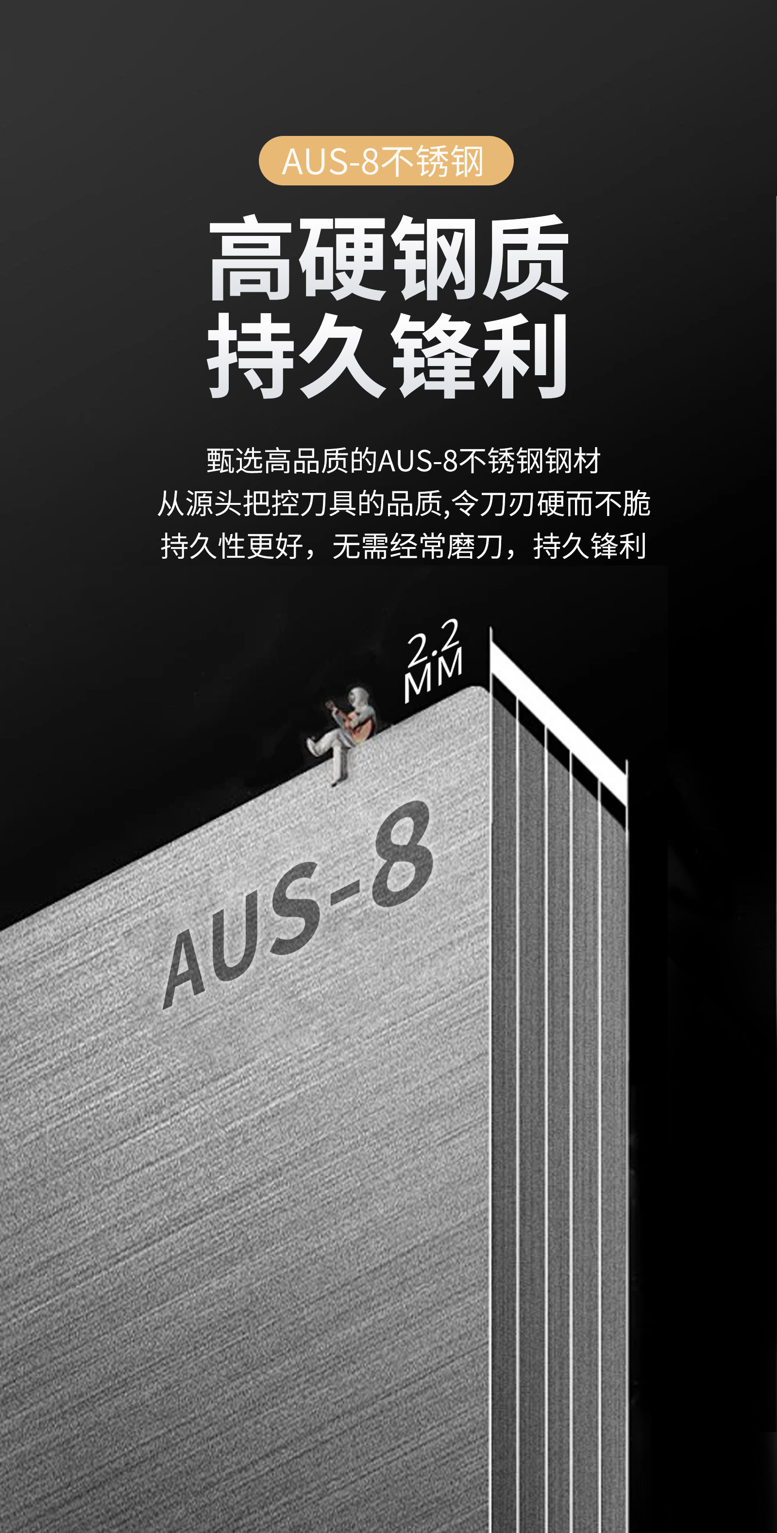 安享好物 安享C级主厨刀-朗马黑石洗主厨刀  