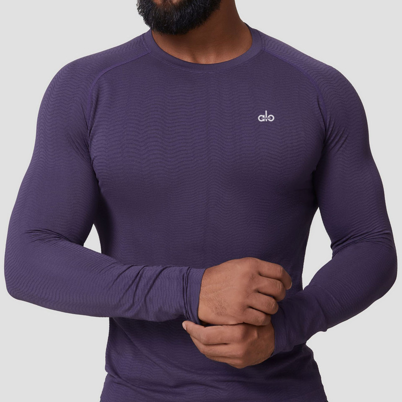 Alo New Cationic Technology Fabric Men's Quick-Drying Long-Sleeved T-Shirt One-Way Sweat-Wicking Breathable Inner Wear Training Clothes Alo New Cationic Technology Fabric Men's Quick-Drying Long-Sleeved T-Shirt One-Way Sweat-Wicking Breathable Inner Wear Training Clothes