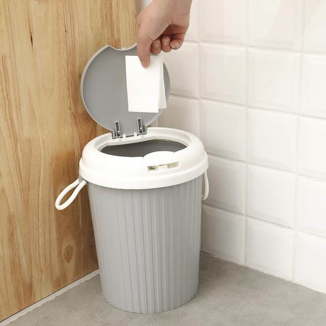 New Direct Sales Household Trash Can Press-Type Creative Kitchen Plastic Trash Can Bathroom Storage Classification