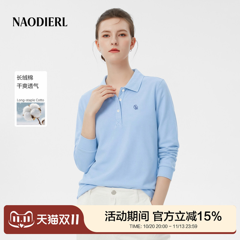 Naotier Small Sailboat Lapel Long-Sleeved Polo Shirt for Women 2026 Spring and Autumn New Brand Casual Slimming T-Shirt Naotier Small Sailboat Lapel Long-Sleeved Polo Shirt for Women 2026 Spring and Autumn New Brand Casual Slimming T-Shirt
