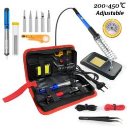 60W blue electric soldering iron For Home welding adjustable temperature industrial grade electric welding pen repair tool Suit