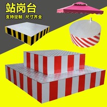 Security double-layer traffic command station guard platform community property circular safety reflective guard station parasol platform