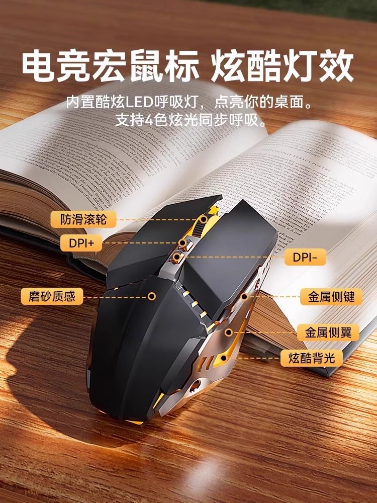 Wired E-Sports Gaming Keyboard and Mouse Set, Metal Mechanical Feel, Silent, Universal for Desktop Computers, Office Keyboard and Mouse