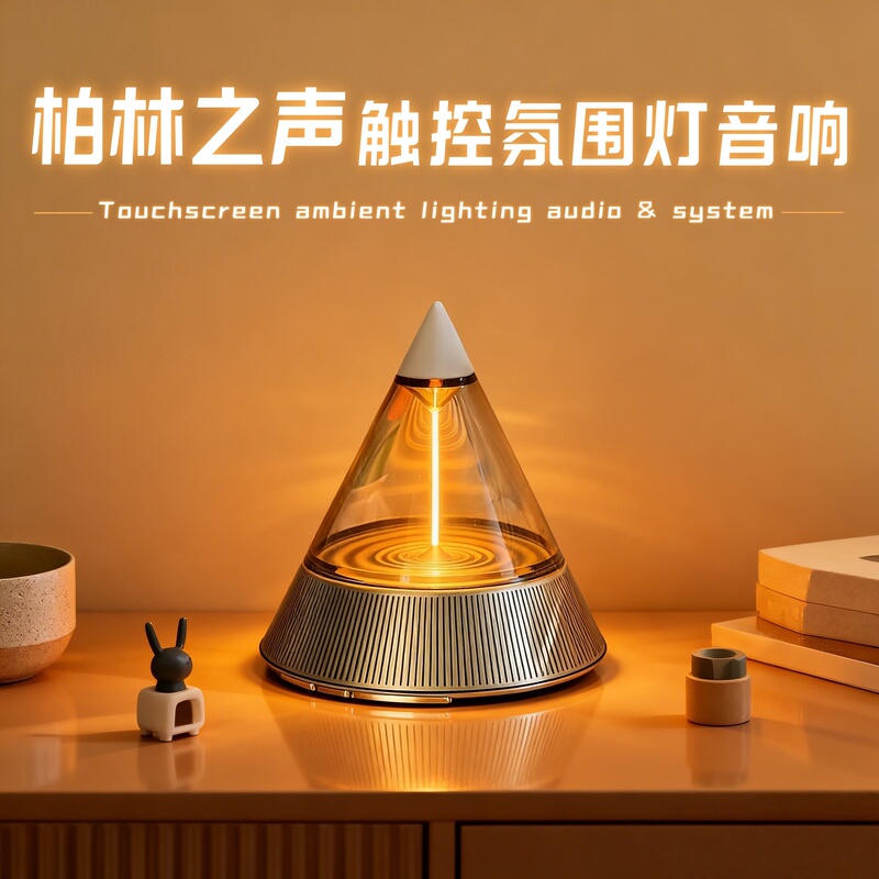 Berlin Voice Ambient Light Bluetooth Speaker Touch Control Speaker Aromatherapy Microphone Gift for Male Friends on Holidays