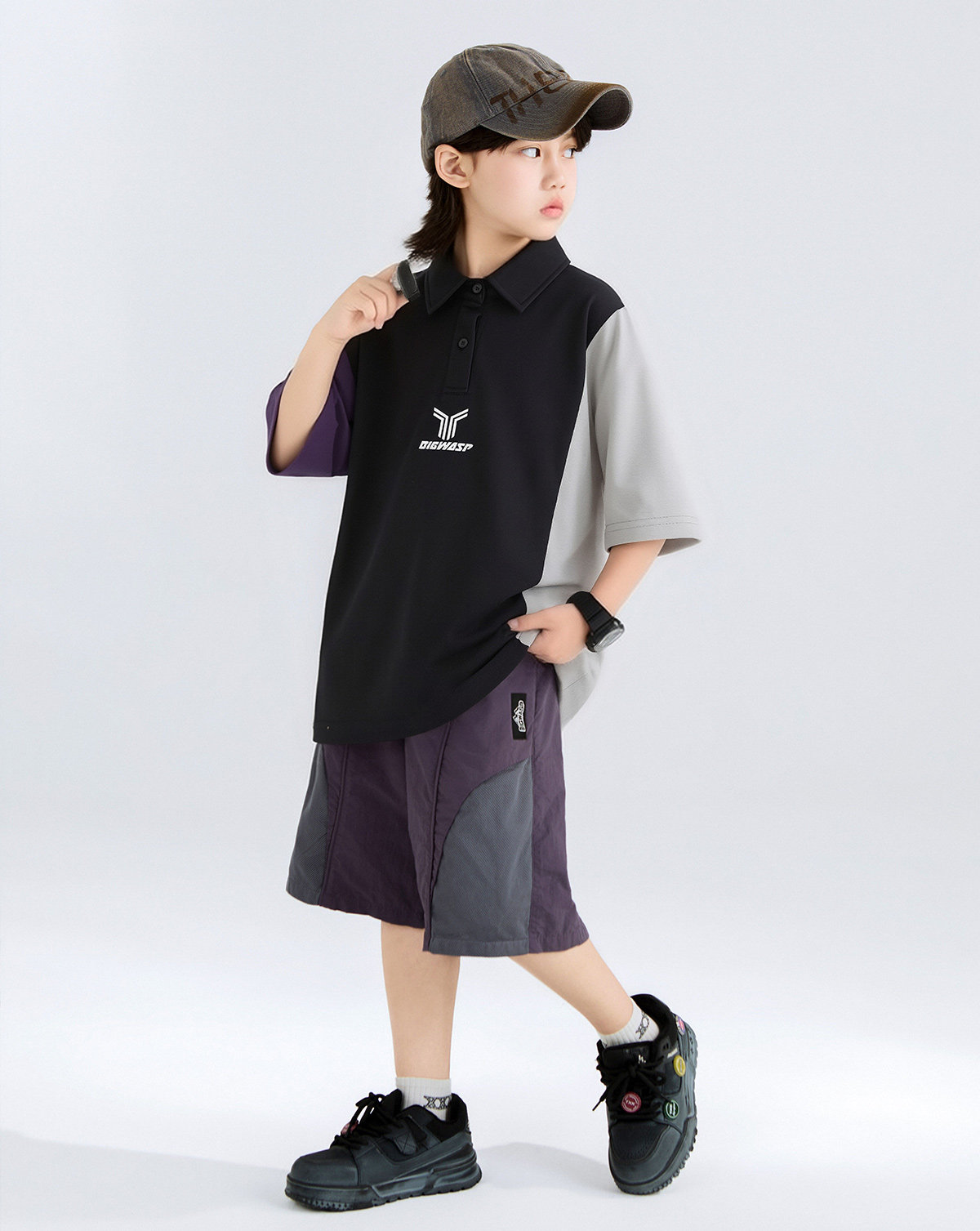 大黄蜂男童中大童夏季新款休闲宽松短袖polo衫美式痞帅流行打底衫 — 17