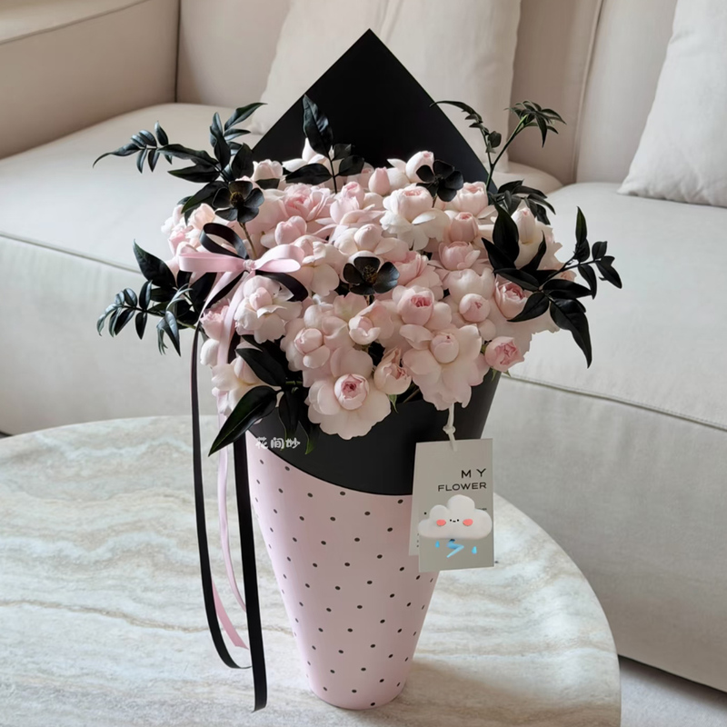 Niche Sweet and Cool Style Pink Fairy Kiss Bouquet Finished Product Artificial Flowers Qixi Valentine's Day Gift for Girlfriend's Birthday