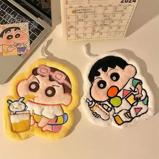 可爱蜡笔小新擦手巾挂式超强吸水速干毛巾卫生间加厚手帕厨房