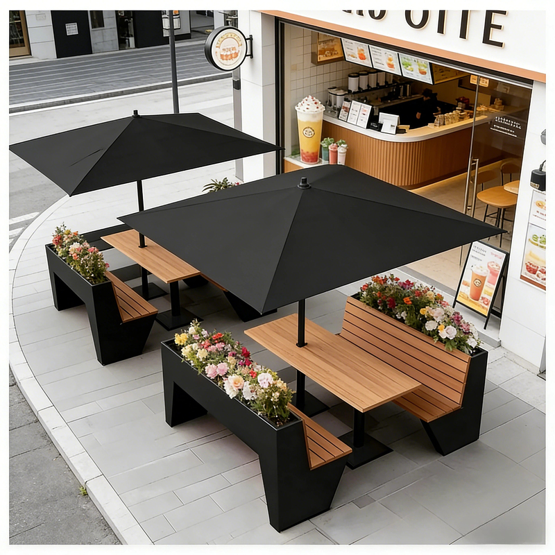 Trendy Outdoor Flower Box Seating, Flower Trough, Anti-Corrosion Wood Bench, Waterproof and Sun-Resistant, Cafe Terrace Outdoor Leisure Chair Trendy Outdoor Flower Box Seating, Flower Trough, Anti-Corrosion Wood Bench, Waterproof and Sun-Resistant, Cafe Terrace Outdoor Leisure Chair