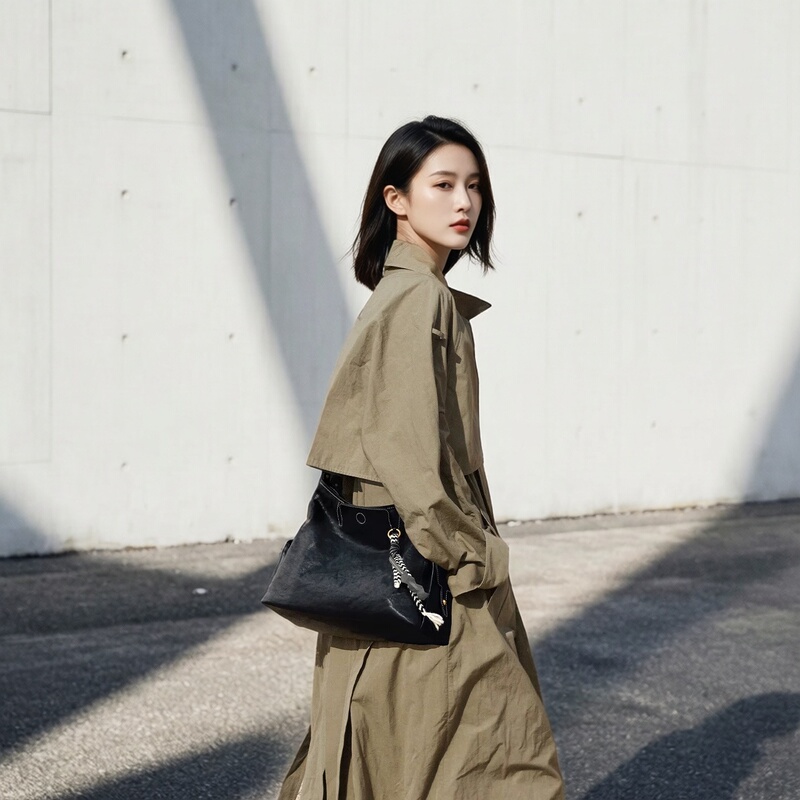 [Celebrity Style] Hong Kong Yuke Tree Hobo Bag Vegetable-Tanned Leather Single Shoulder Crossbody Soft Bag