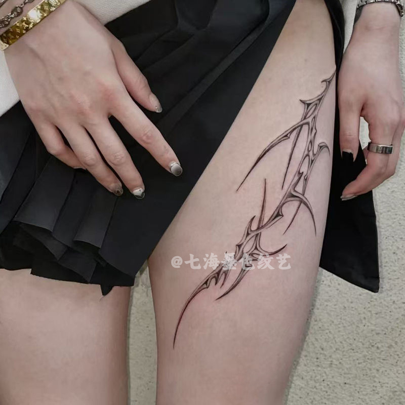 Sexy Thorn Herbal Tattoo Stickers, High Appearance Value, Waterproof, Anti-Scratch, Realistic Thigh Temporary Tattoos, Non-Reflective Sexy Thorn Herbal Tattoo Stickers, High Appearance Value, Waterproof, Anti-Scratch, Realistic Thigh Temporary Tattoos, Non-Reflective