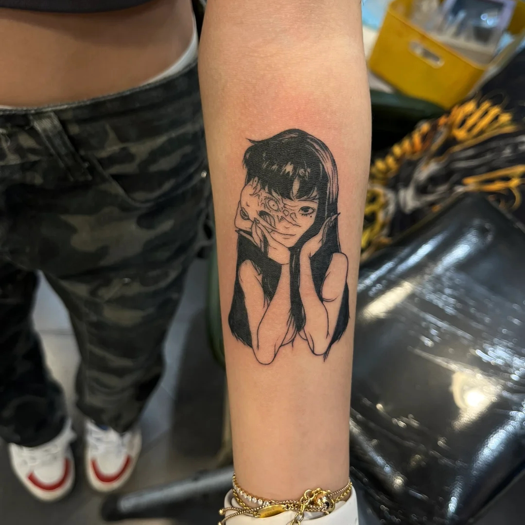 Dark Tomie Girl Instagram Style Popular Comic Strip, Powerful Herbal Waterproof Long-Lasting Juice Tattoo Sticker for Men and Women