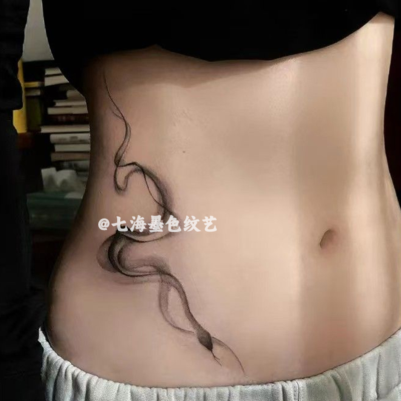 Chinese Style High-End Ink Painting Light Ink Snake Juice Tattoo Stickers Herbal Semi-Permanent Sexy Waist and Arm Stickers Chinese Style High-End Ink Painting Light Ink Snake Juice Tattoo Stickers Herbal Semi-Permanent Sexy Waist and Arm Stickers
