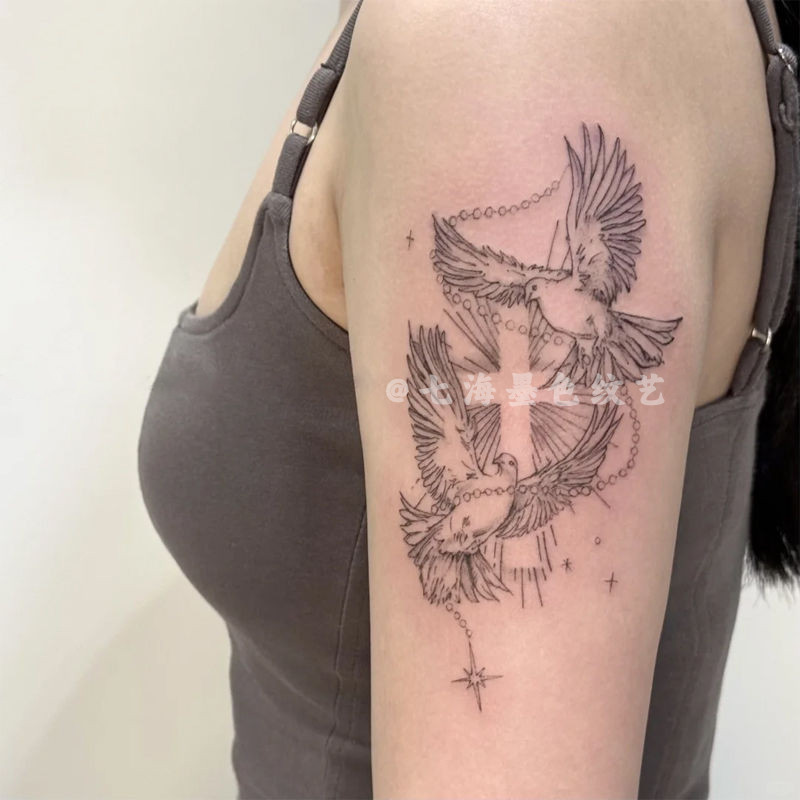 European and American Style Cross, Freedom, White Dove, Arm, Realistic Tattoo, Herbal Tattoo Sticker, Juice-Based Semi-Permanent Anti-Rub Sticker European and American Style Cross, Freedom, White Dove, Arm, Realistic Tattoo, Herbal Tattoo Sticker, Juice-Based Semi-Permanent Anti-Rub Sticker